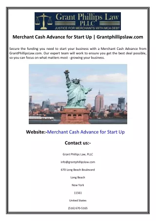 Merchant Cash Advance for Start Up  Grantphillipslaw.com