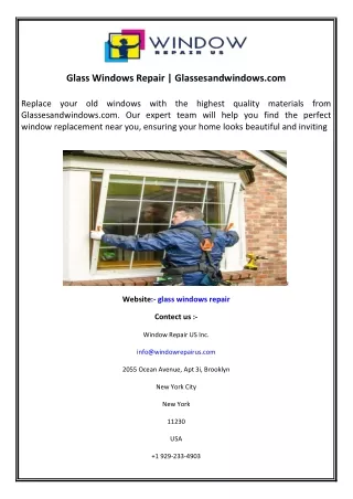 Glass Windows Repair  Glassesandwindows.com