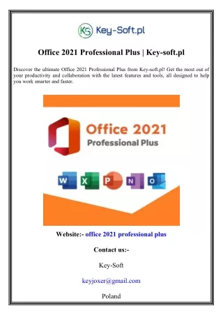 Office 2021 Professional Plus Key-soft.pl