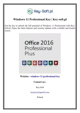 Windows 11 Professional Key Key-soft.pl