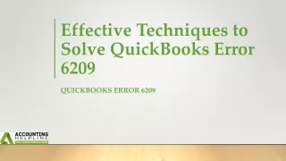 How to fix QuickBooks Error 6209 in no time