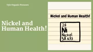 Nickel and Human Health!