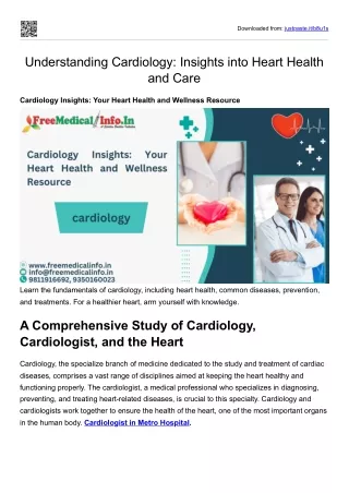 Understanding Cardiology Insights into Heart Health and Care