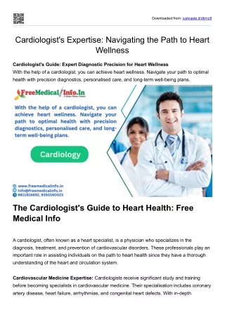 Cardiologist's Expertise Navigating the Path to Heart Wellness