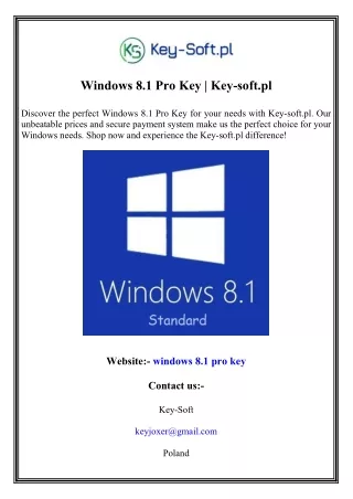 Windows 8.1 Pro Key Key-soft.pl