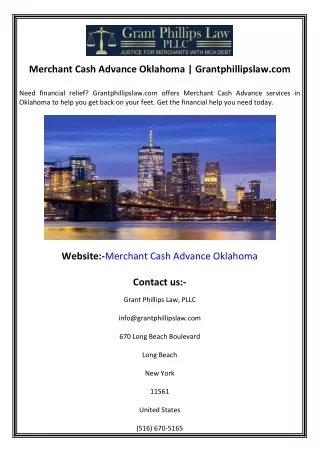 Merchant Cash Advance Oklahoma  Grantphillipslaw.com