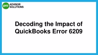 Learn How To Fix QuickBooks Error 6209