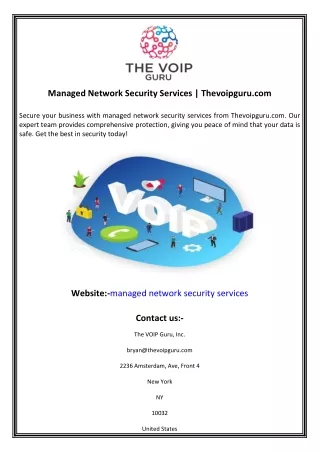 Managed Network Security Services  Thevoipguru.com