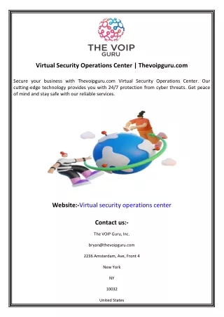 Virtual Security Operations Center  Thevoipguru.com