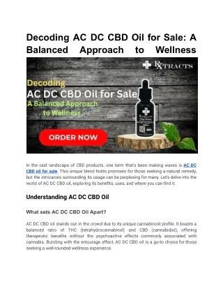 Decoding AC DC CBD Oil for Sale_ A Balanced Approach to Wellness