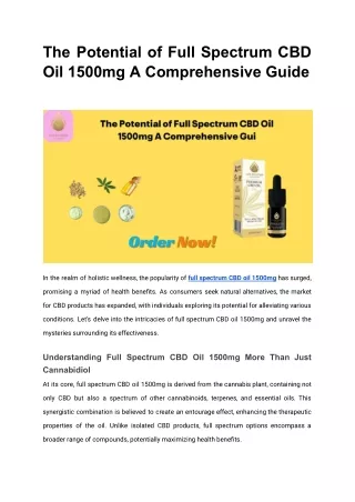 Untitled documThe Potential of Full Spectrum CBD Oil 1500mg A Comprehensive Gent