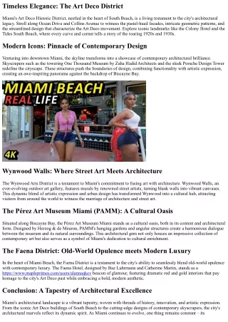 Cultural Odyssey: Roaming through Miami's Vibrant Array of Attractions