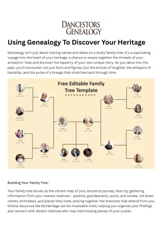 Using Genealogy To Discover Your Heritage