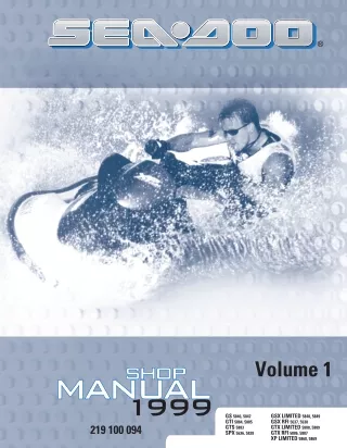 1999 Sea-Doo  Bombardier Personal Watercraft Service Repair Manual