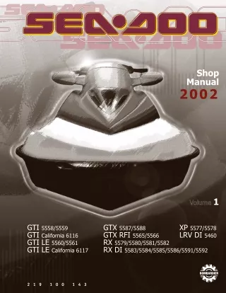 2002 Sea-Doo RX Service Repair Manual 1