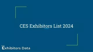 CES Exhibitors List 2024