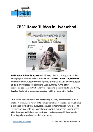 CBSE Home Tuition in Hyderabad