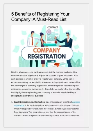 5 Benefits of Registering Your Company: A Must-Read List