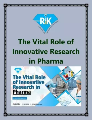 The Vital Role of Innovative Research in Pharma