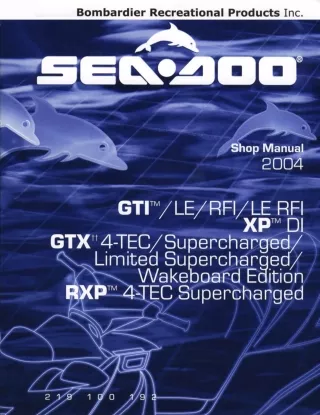 2004 Sea-Doo GTI LE Service Repair Manual