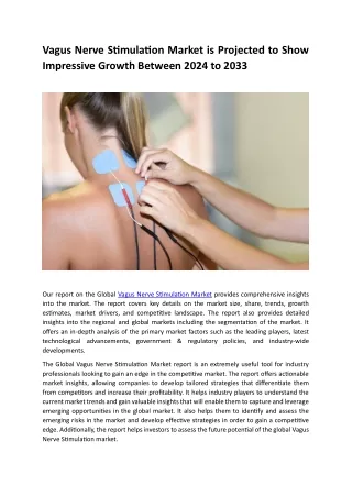 Vagus Nerve Stimulation Market is Projected to Show Impressive Growth Between 2024 to 2033