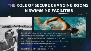 The role of secure changing rooms in swimming facilities