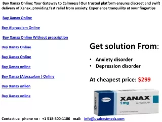 Quick Calm  Buy Xanax Online With Reliable Shipping