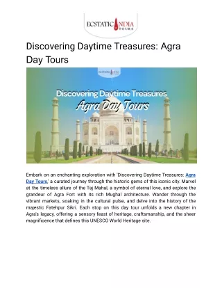Discovering Daytime Treasures_ Agra Day Tours