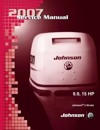 2007 Johnson Evinrude Outboard 9.9Hp Service Repair Manual