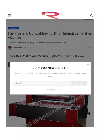 The Pros and Cons of Buying This Thermal Lamination Machine