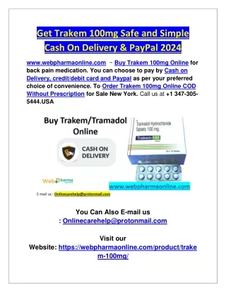 Get Trakem 100mg Safe and Simple Cash On Delivery & PayPal 2024