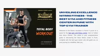 Unveiling Excellence Nitrro Fitness - The Best Gym and Fitness Center in Pune with Top Gym Trainer