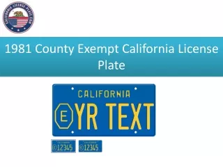 1981 County Exempt California License Plate