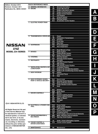 2011 Nissan 370Z Service Repair Manual