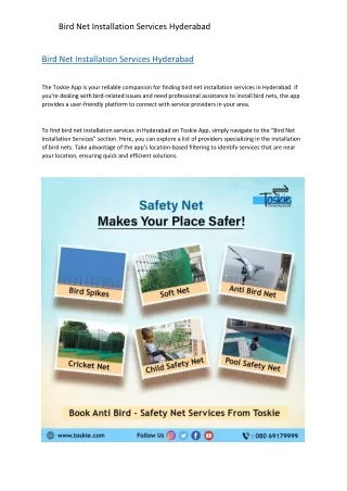 Bird Net Installation Services Hyderabad