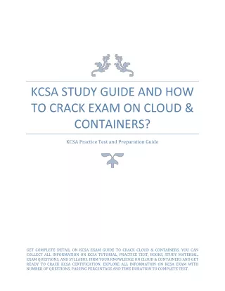 KCSA Study Guide and How to Crack Exam on Cloud & Containers?