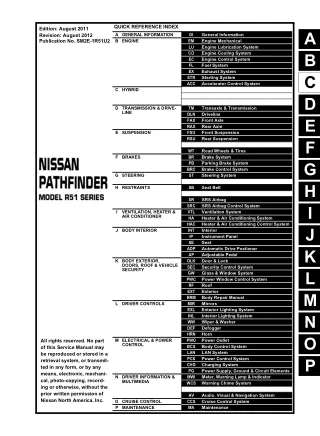 2012 Nissan Pathfinder Service Repair Manual