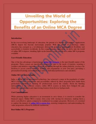 Unveiling the World of Opportunities Exploring the Benefits of an Online MCA Degree. pdf
