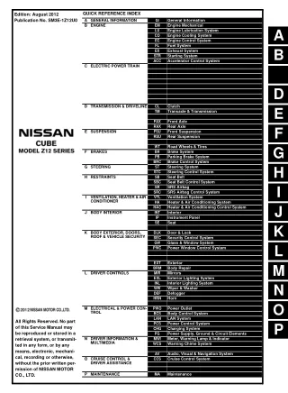 2013 Nissan Cube Service Repair Manual