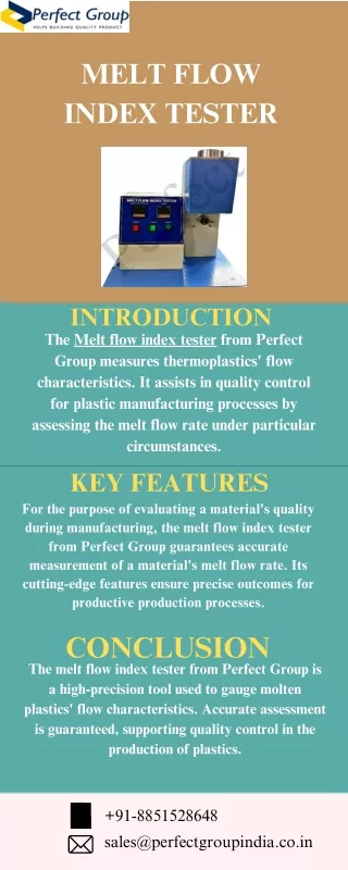 Melt Flow Index Tester