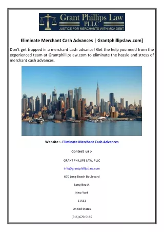 Eliminate Merchant Cash Advances  Grantphillipslaw.com