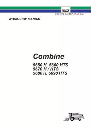 Deutz Fahr 5660HTS Combine Service Repair Manual