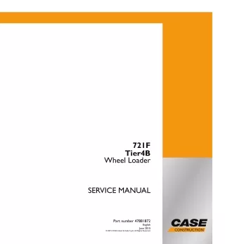 CASE 721F ZBAR Wheel Loader Service Repair Manual