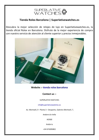 Tienda Rolex Barcelona  Superlativewatches.es