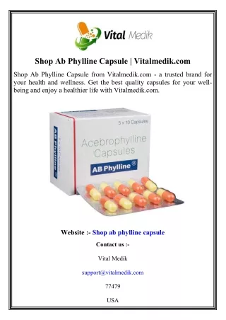 Shop Ab Phylline Capsule Vitalmedik.com