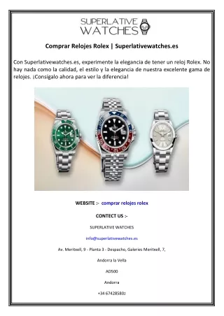 Comprar Relojes Rolex  Superlativewatches.es