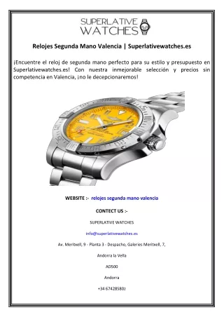 Relojes Segunda Mano Valencia  Superlativewatches.es