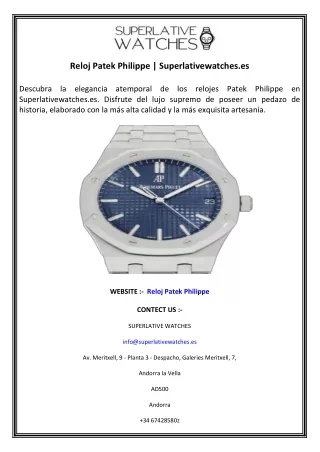 Reloj Patek Philippe  Superlativewatches.es