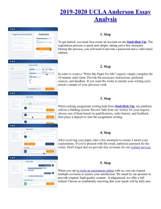 2019-2020 UCLA Anderson Essay Analysis