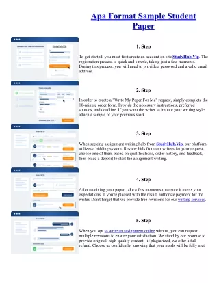 Apa Format Sample Student Paper